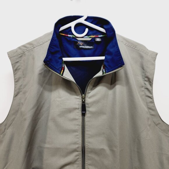 Greg Norman Windbreaker Vest Mens Sleeveless Full-Zip Size M Polyester Gray - Picture 7 of 11